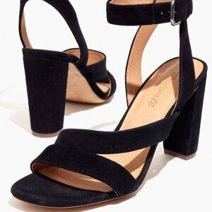 Madewell Black Suede Heel Sandals | The Liv | Size 8.5